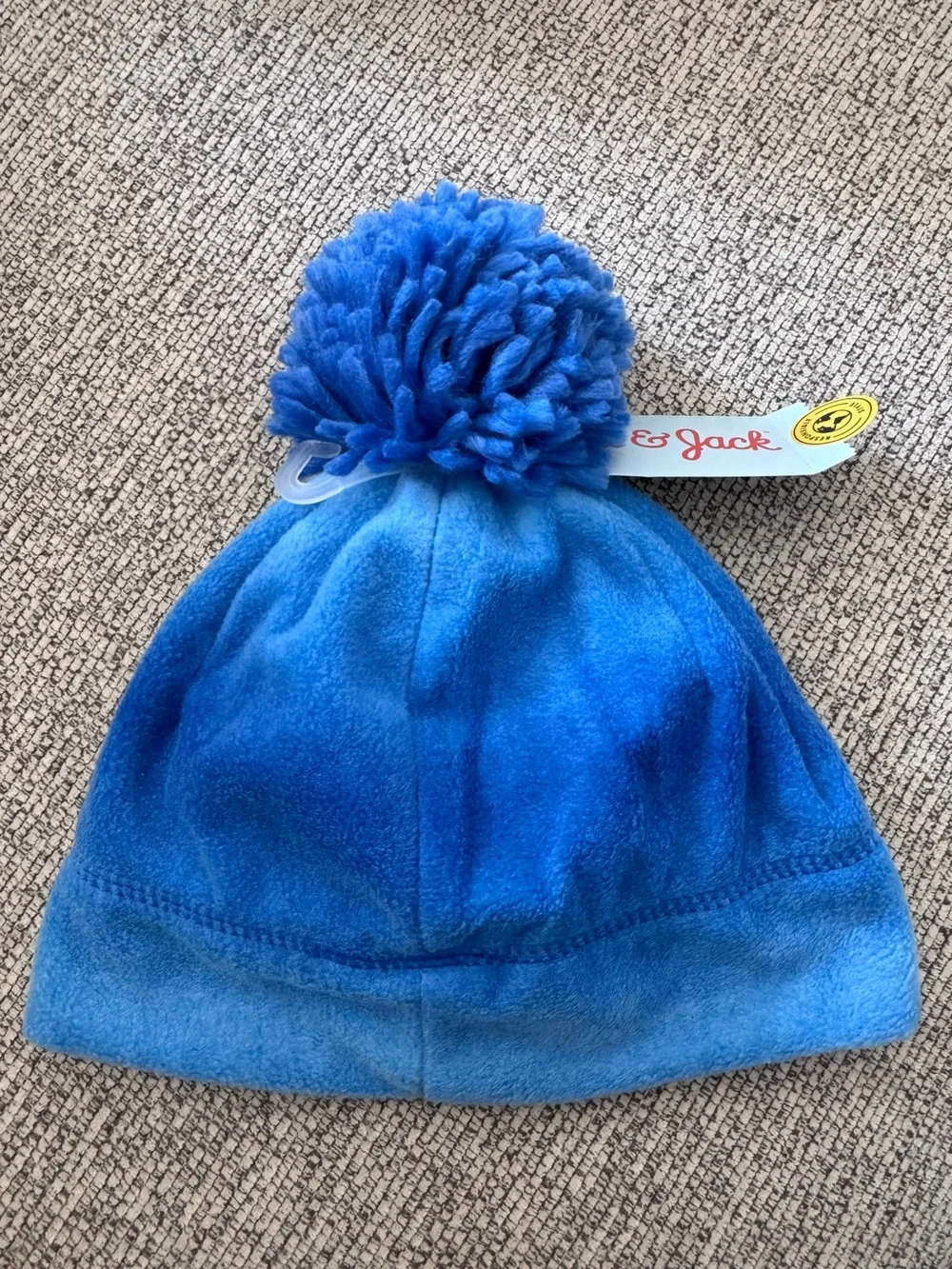 NWT Cat & Jack Blue Fleece Pom Pom Winter Hat 2T–5T